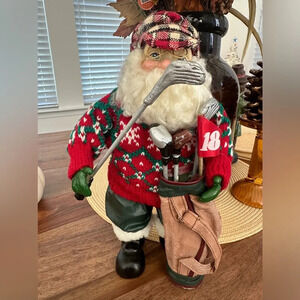 Vintage GOLFING SANTA CLAUS
Figurine 10" Tall Christmas
Decor